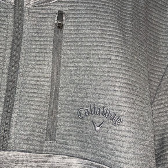 Callaway Mens Opti-Dri 1/4 Zip Pullover Jacket Gray S Polyester - Picture 4 of 11